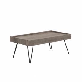 Konferenční stolek 100 x 60 cm šedé dřevo WELTON