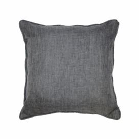 Douceur d\'intérieur Dekorativní polštář Cham Bray, 40 x 40 cm, tmavě šedá barva