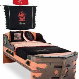 Dětská postel Jack 90x190cm ve tvaru lodi - dub lancelot