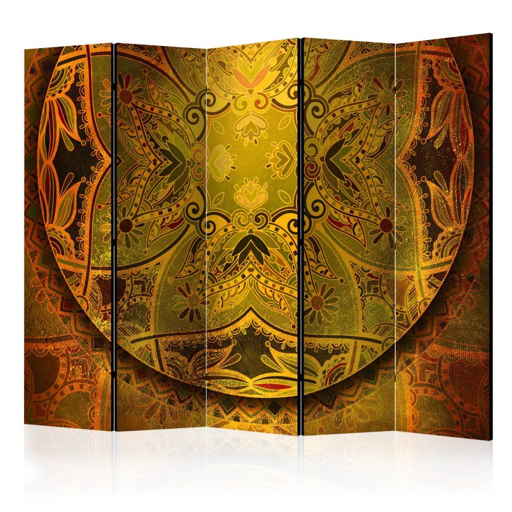 Paraván Mandala: Golden Power Dekorhome 225x172 cm (5-dílný) - DEKORHOME.CZ