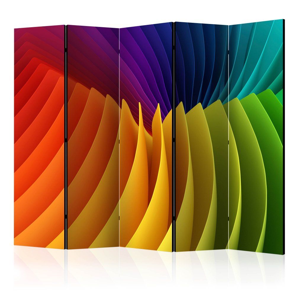 Paraván Rainbow Wave Dekorhome 225x172 cm (5-dílný) - DEKORHOME.CZ