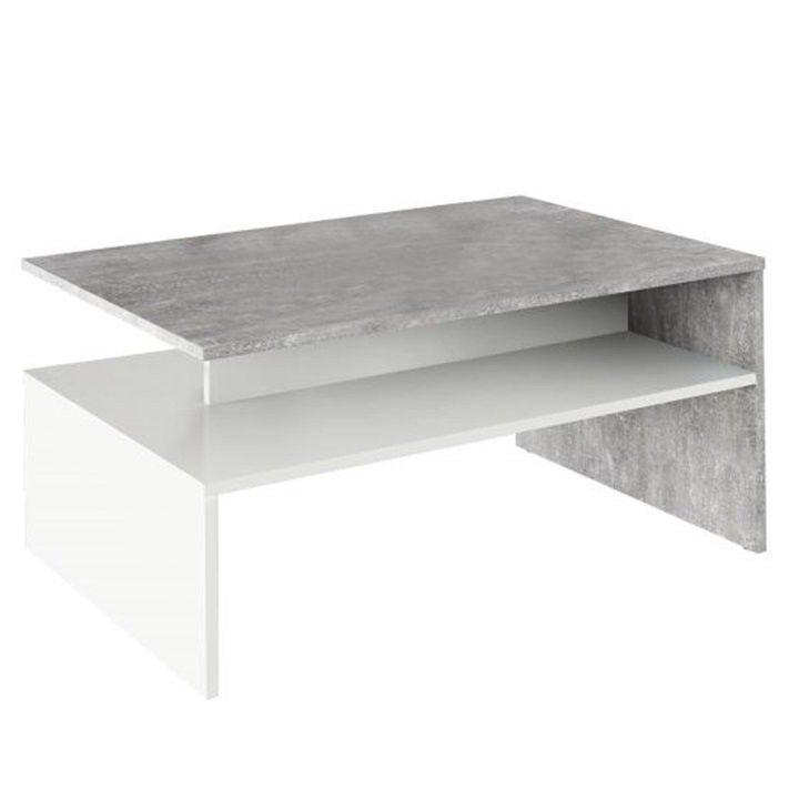 Tempo Kondela Konferenční stolek DAMOLI - beton / bílá - ATAN Nábytek