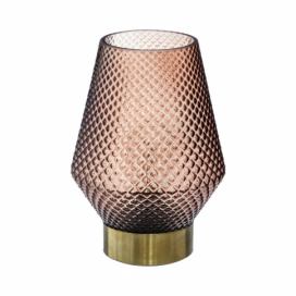 Atmosphera LED stolní lampa, sklo, 17 cm, růžová