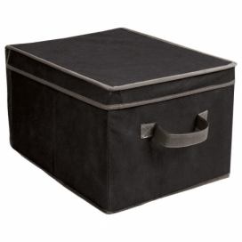 5five Simply Smart Kontejner na textil BOX M, 30x40x24 cm, černá barva