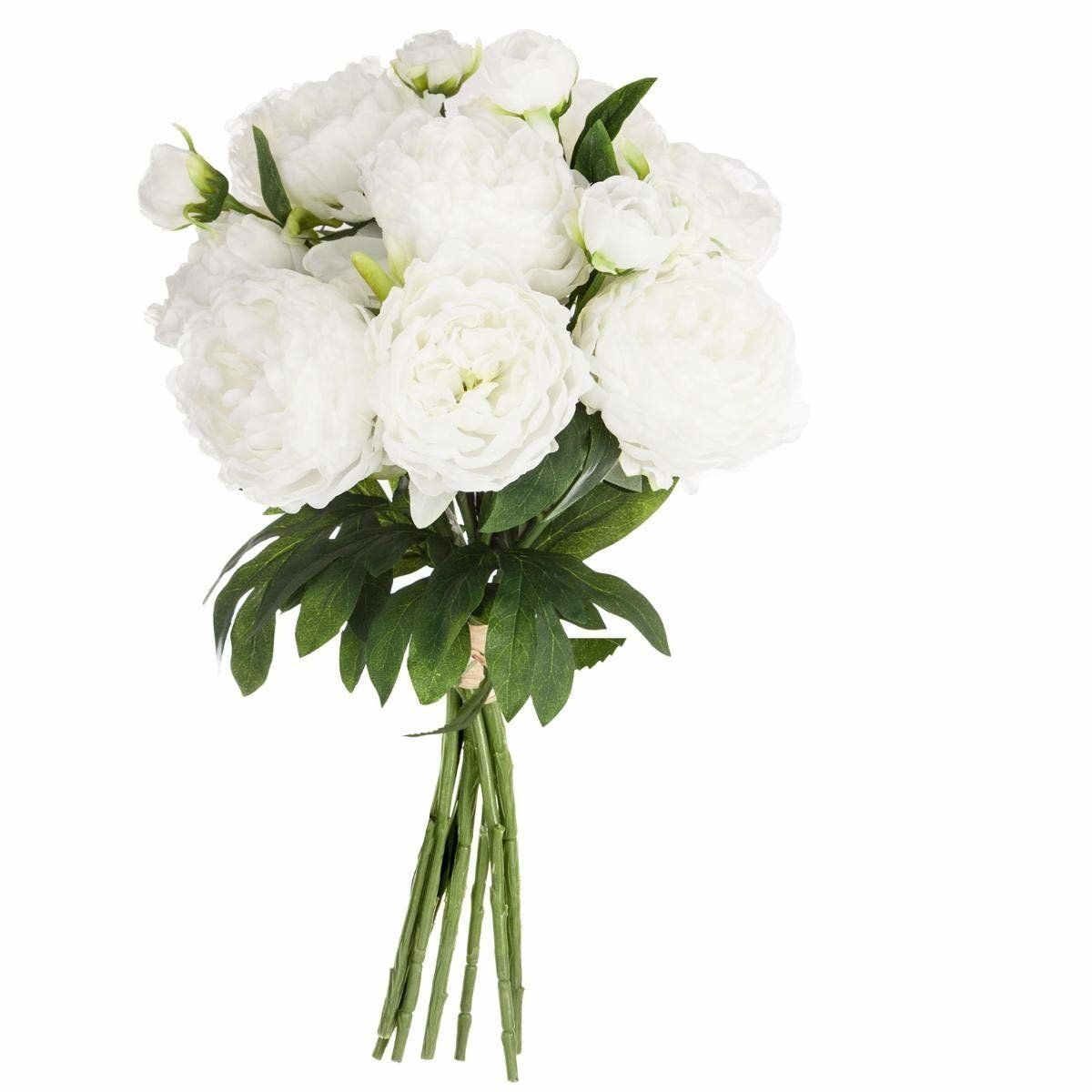 Atmosphera Kytice umělých květin, dekorativní, 13 pivoňky v bílé, výška 50 cm - EMAKO.CZ s.r.o.