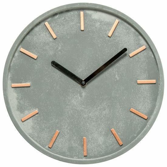 DekorStyle Nástěnné hodiny 27,5 cm cement - Houseland.cz