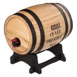 Secret de Gourmet Dřevěný sud na víno s dávkovačem, 5,5 l, 27x18 cm