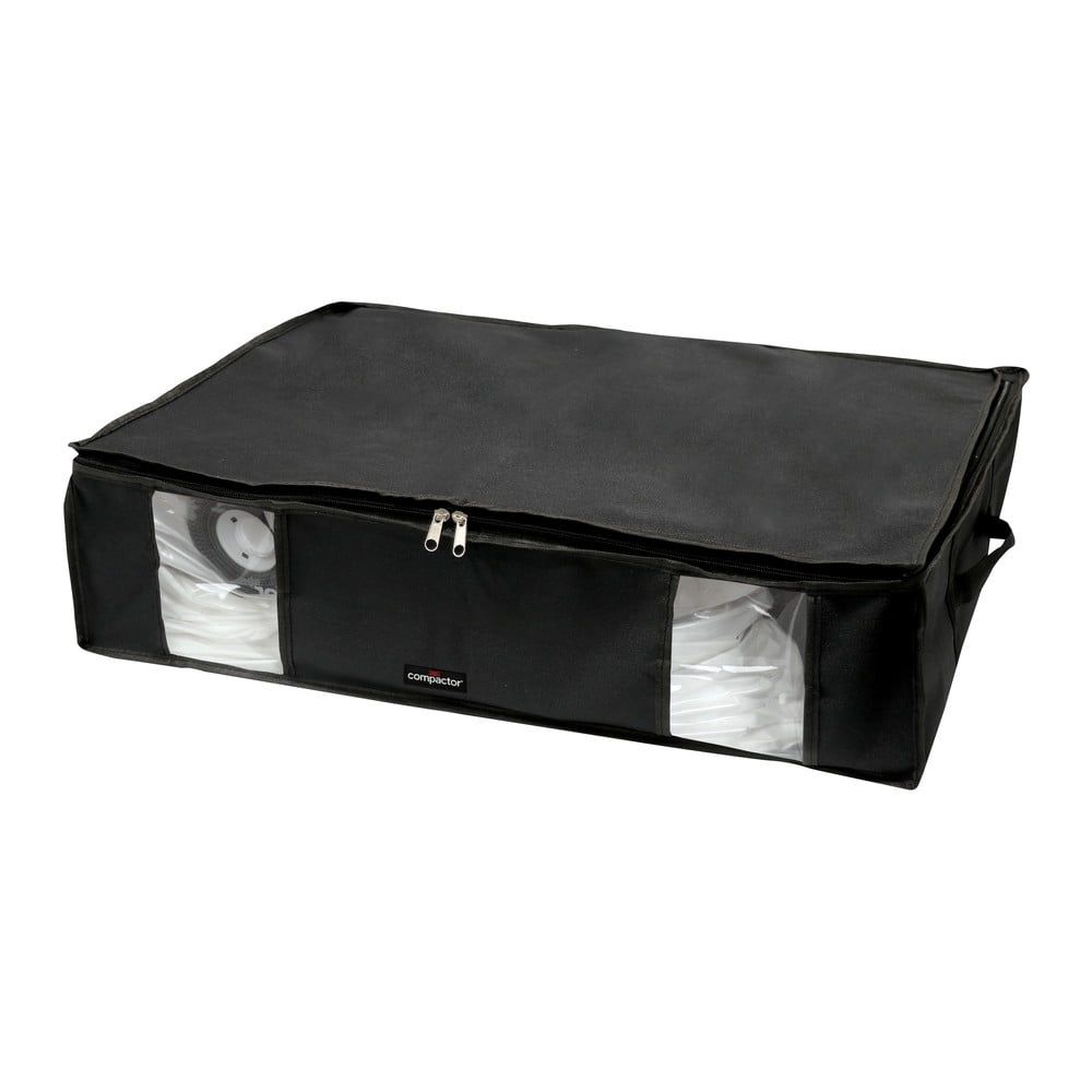 Černý úložný box na oblečení pod postel Compactor XXL Black Edition 3D, 145 l - 4home.cz