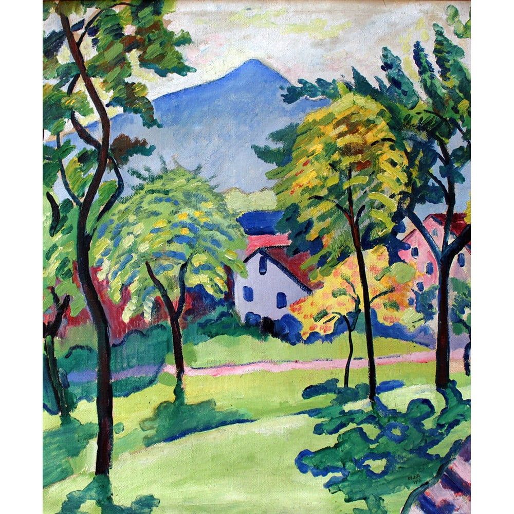 Reprodukce obrazu August Macke - Tegernsee Landscape, 50 x 60 cm - Bonami.cz