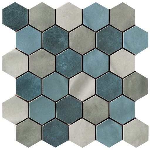 Mozaika Cir Materia Prima mix blue hexagon 27x27 cm lesk 10699191, 1ks - Siko - koupelny - kuchyně