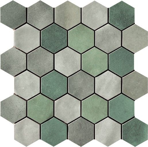 Mozaika Cir Materia Prima mix green hexagon 27x27 cm lesk 10699201, 1ks - Siko - koupelny - kuchyně