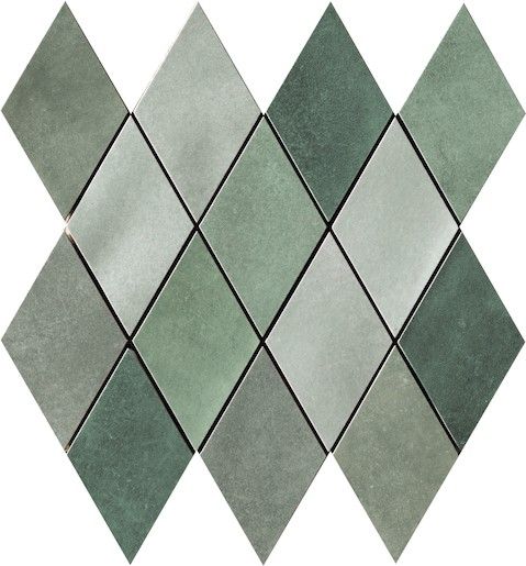 Mozaika Cir Materia Prima mix green rombo 25x25 cm lesk 1069906, 1ks - Siko - koupelny - kuchyně