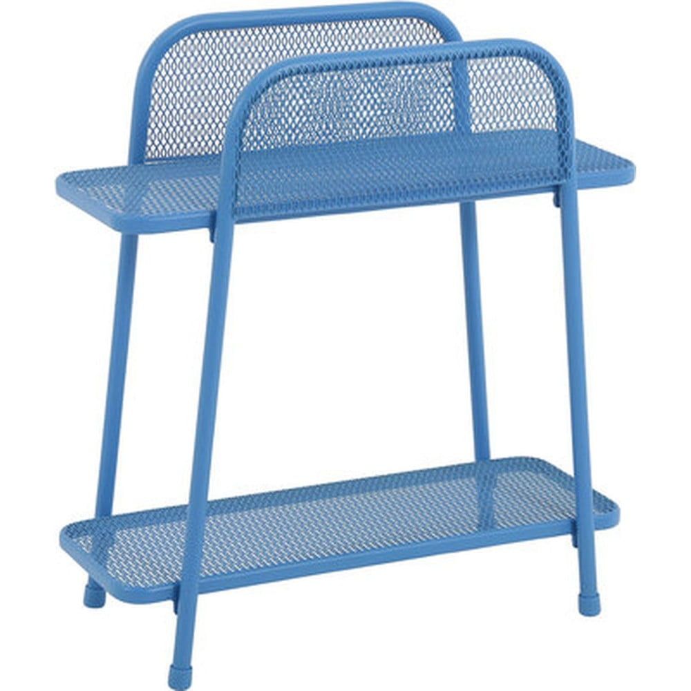 Modrý kovový odkládací stolek na balkon Garden Pleasure MWH, výška 70 cm - Bonami.cz