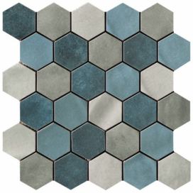Mozaika Cir Materia Prima mix blue hexagon 27x27 cm lesk 10699191, 1ks