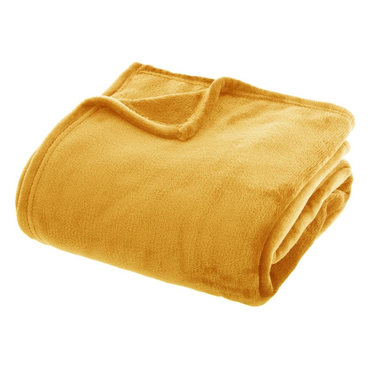 Žlutá deka UNI, 180 x 230 cm, polyester, Atmosphera - EMAKO.CZ s.r.o.