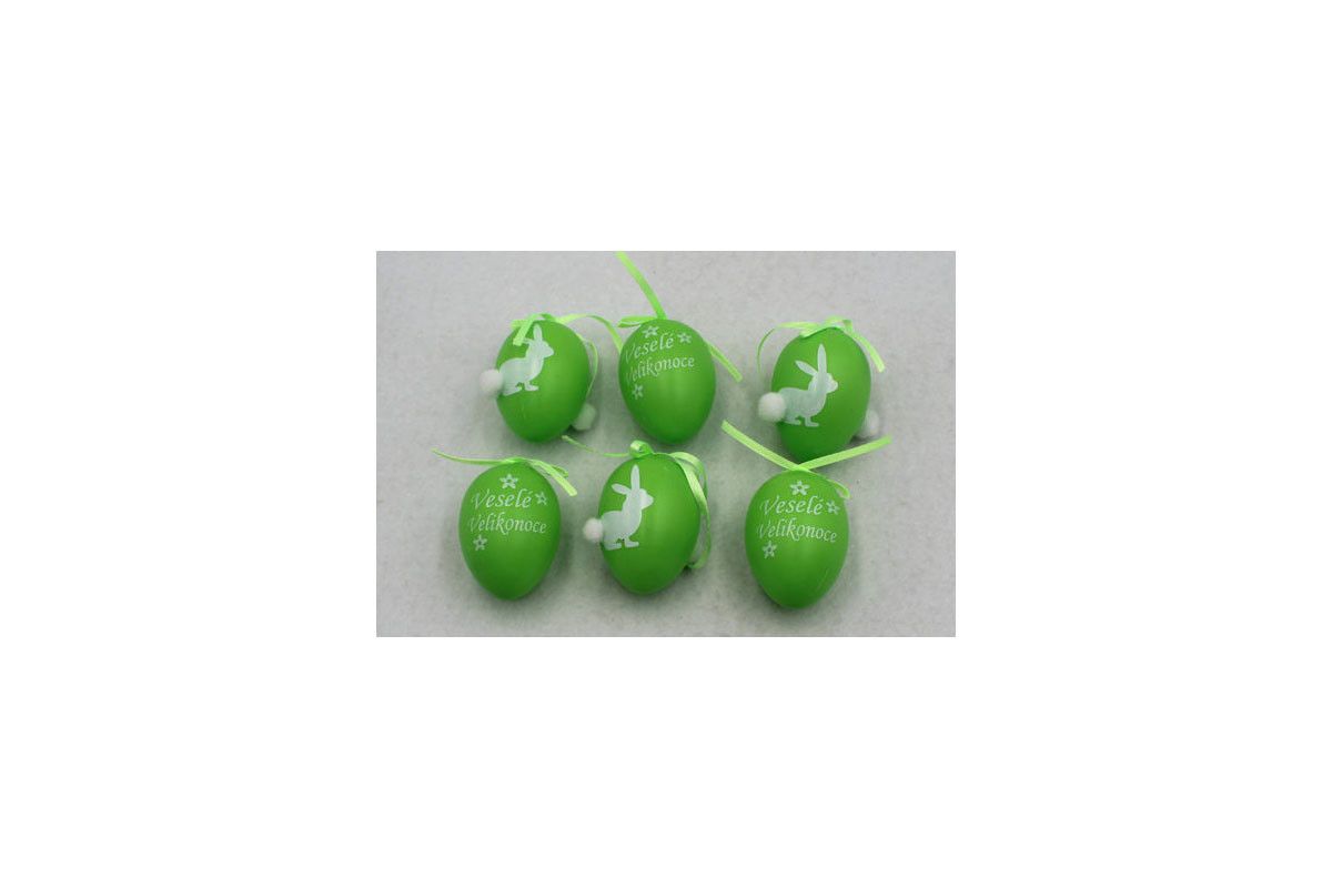 Autronic Vajíčka plastová zelená, sada 6 kusů VEL5047-GRN - ATAN Nábytek
