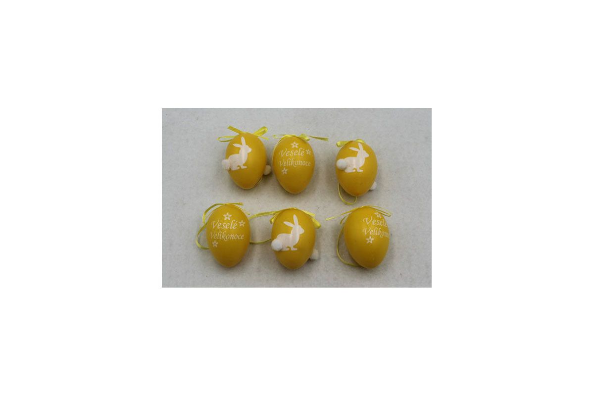 Autronic Vajíčka plastová žlutá, sada 6 kusů VEL5047-YEL - ATAN Nábytek