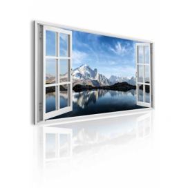 3D obraz okno na Lac Blanc Velikost (šířka x výška): 120x80 cm