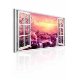 3D obraz okno- thajské sakury Velikost (šířka x výška): 120x80 cm
