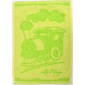 Dětský ručník BEBÉ mašinka zelený 30x50 cm