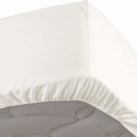 Douceur d\'intérieur Bavlněné prostěradlo v bílé barvě, 160 x 200 cm