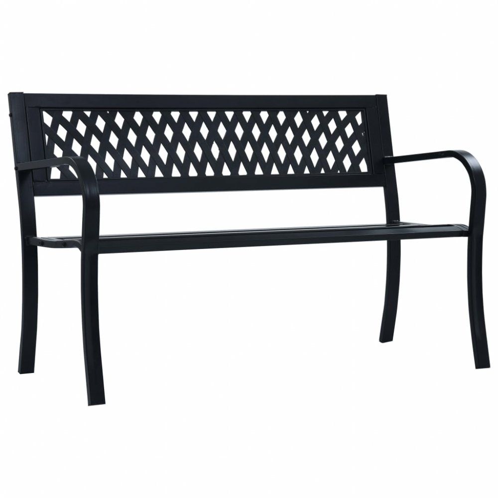 Zahradní ocelová lavička 125 cm černá - DEKORHOME.CZ