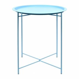 Ocelový rozkládací zahradní stolek v tyrkysové barvě Esschert Design, 46 x 46 x 52 cm
