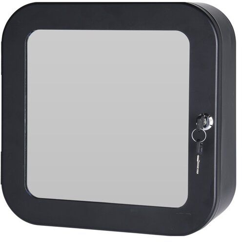 EH Excellent Houseware Kovová lékárnička se zrcadlem, 32 x 32 x 15 cm, černá - 4home.cz