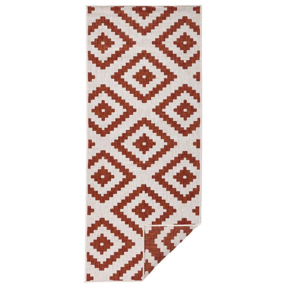 Červeno-krémový venkovní koberec NORTHRUGS Malta, 80 x 345 cm - Bonami.cz