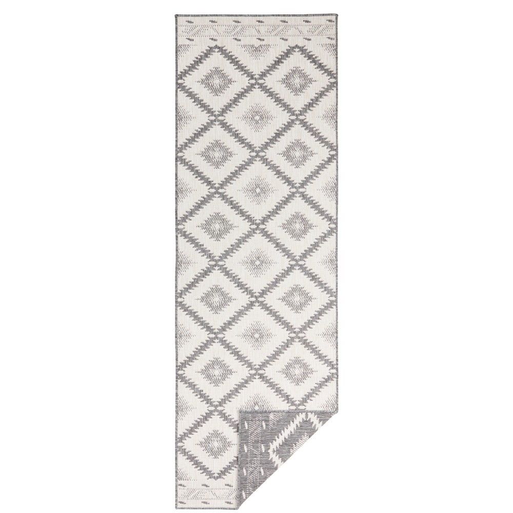Šedo-krémový venkovní koberec NORTHRUGS Malibu, 80 x 250 cm - Bonami.cz