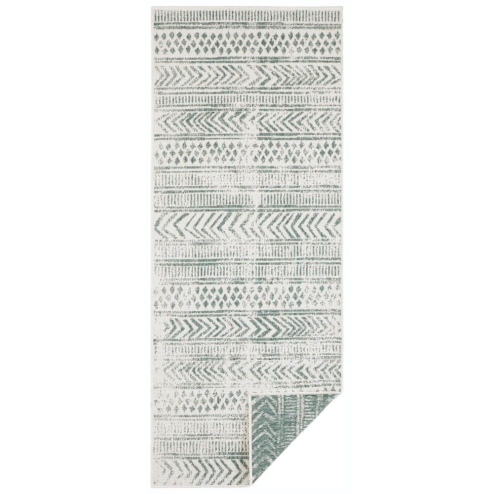 Zeleno-krémový venkovní koberec NORTHRUGS Biri, 80 x 250 cm - Bonami.cz