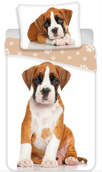 Jerry Fabrics povlečení bavlna fototisk Dog brown 140x200 70x90 cm  - POVLECENI-OBCHOD.CZ