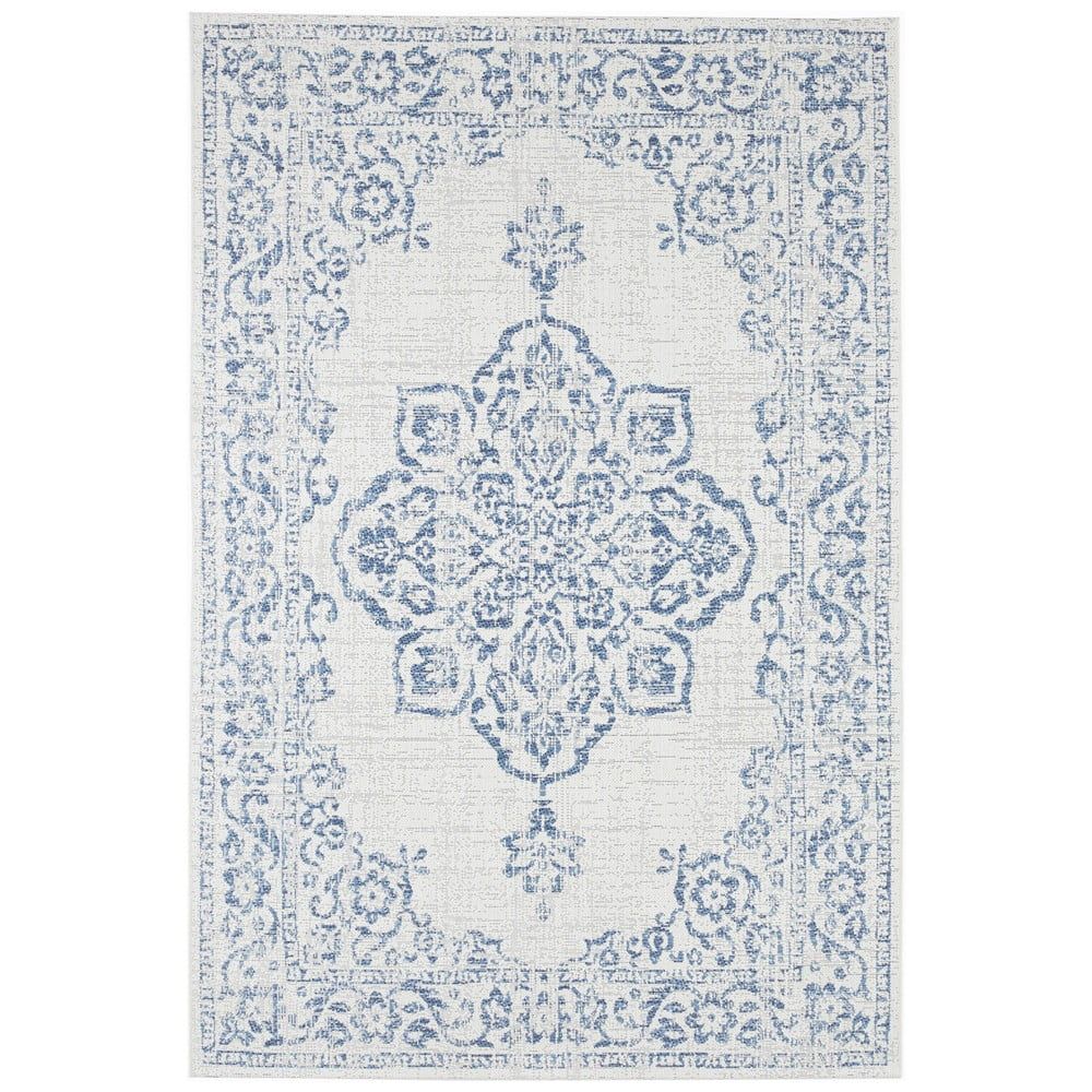 Modro-krémový venkovní koberec NORTHRUGS Tilos, 80 x 150 cm - Bonami.cz