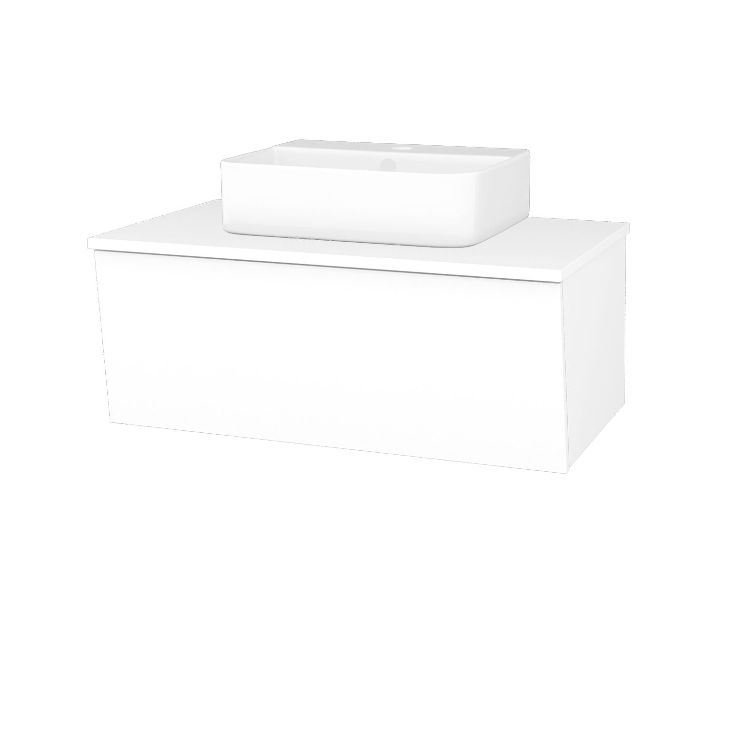 Dřevojas Koupelnová skříňka INVENCE SZZ 80 (umyvadlo Joy 3) - L01 Bílá vysoký lesk / L01 Bílá vysoký lesk - Dřevojas
