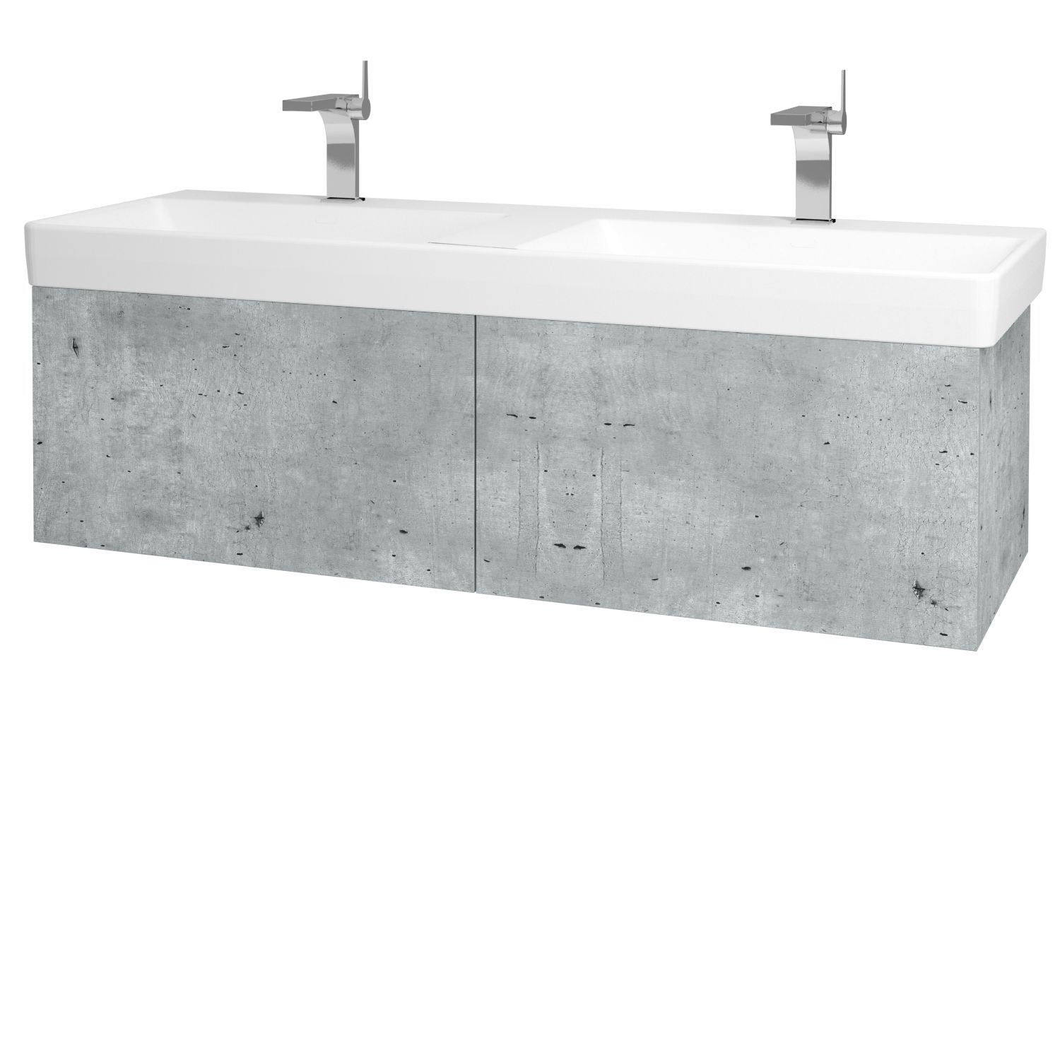 Dřevojas Koupelnová skříňka VARIANTE SZZ2 130 pro umyvadlo Laufen Pro S - D01 Beton / D01 Beton - Dřevojas