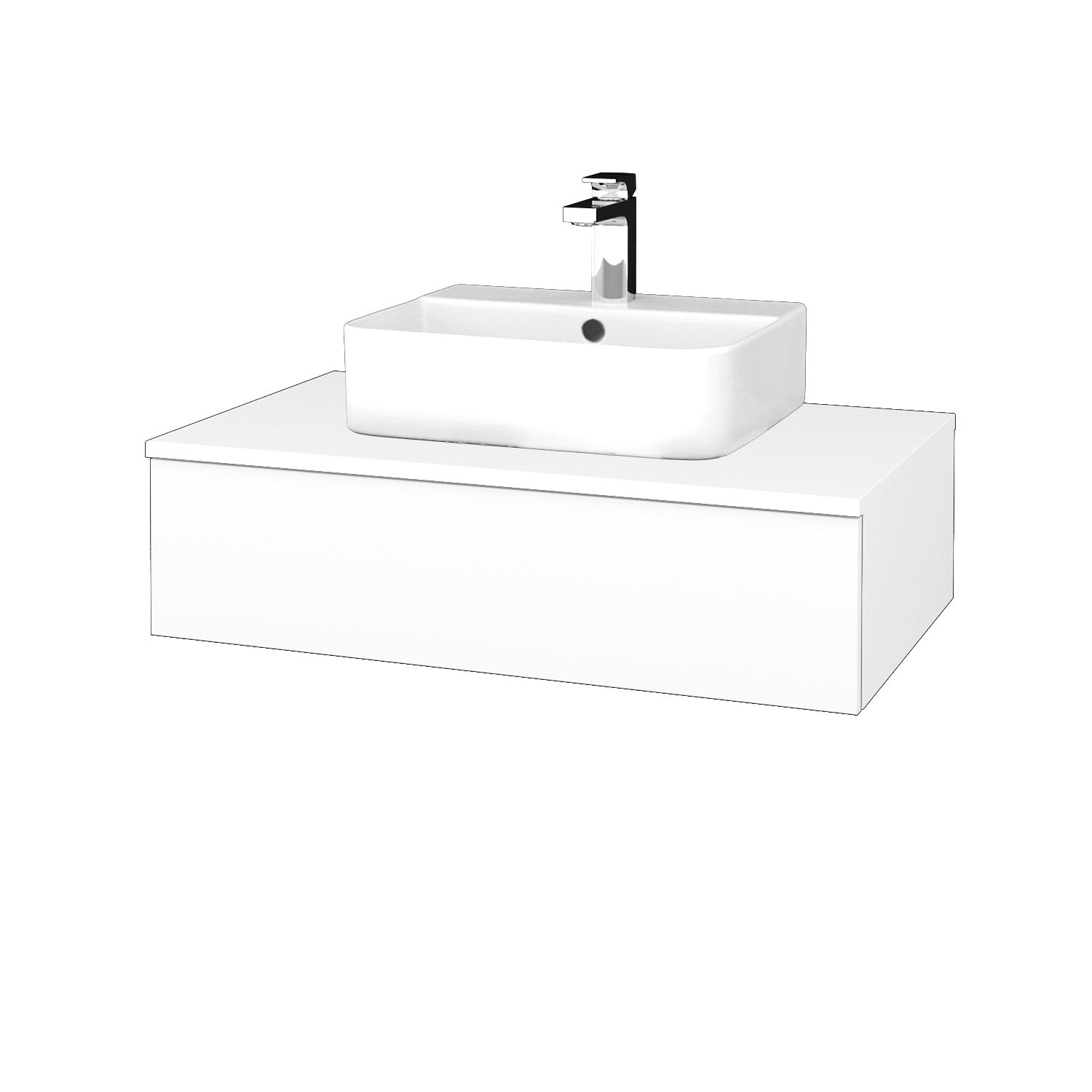 Dřevojas Koupelnová skříňka MODULE SZZ 80 umyvadlo Joy 3 - M01 Bílá mat / M01 Bílá mat - Dřevojas