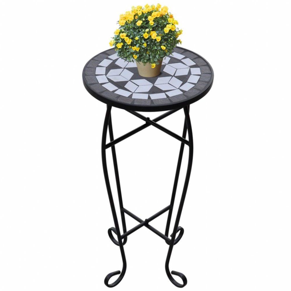Mozaikový stolek na květiny keramika Dekorhome Černá - DEKORHOME.CZ