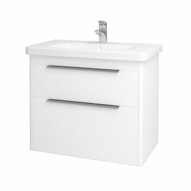 Dřevojas Koupelnová skříňka ENZO SZZ2 80 - L01 Bílá vysoký lesk / L01 Bílá vysoký lesk