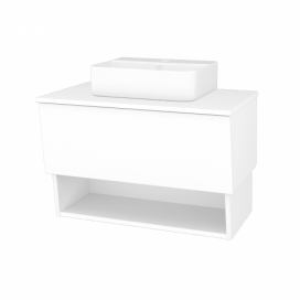 Dřevojas Koupelnová skříňka INVENCE SZZO 80 (umyvadlo Joy 3) - L01 Bílá vysoký lesk / L01 Bílá vysoký lesk