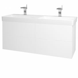 Dřevojas Koupelnová skříňka VARIANTE SZZ4 130 pro umyvadlo Laufen Pro S - N01 Bílá lesk / M01 Bílá mat