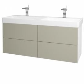 Dřevojas Koupelnová skříňka VARIANTE SZZ4 130 pro umyvadlo Laufen Pro S - N01 Bílá lesk / M05 Béžová mat
