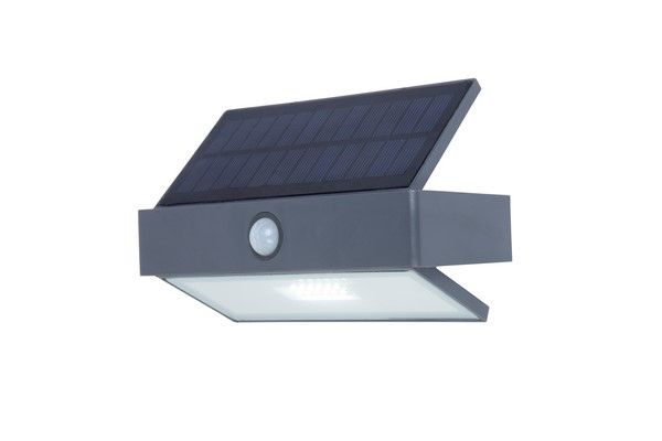 Lutec 6910601335 LED venkovní nástěnná solární lampa Arrow 1x2W | 150lm | 4000K | IP44 - s pohybovým senzorem - Dekolamp s.r.o.