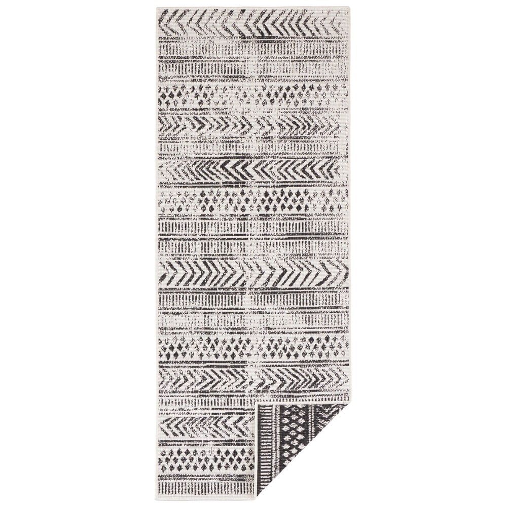 Černo-krémový venkovní koberec NORTHRUGS Biri, 80 x 250 cm - Bonami.cz