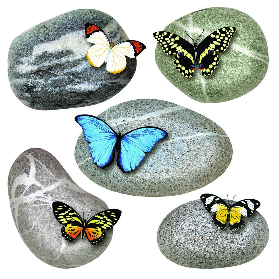 Samolepicí dekorace Butterflies on Stones, 30 x 30 cm - 4home.cz
