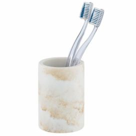 Bílý kelímek na zubní kartáčky z polyresinu Odos – Wenko