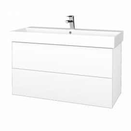Dřevojas Koupelnová skříňka VARIANTE SZZ2 100 umyvadlo Glance - N01 Bílá lesk / M01 Bílá mat