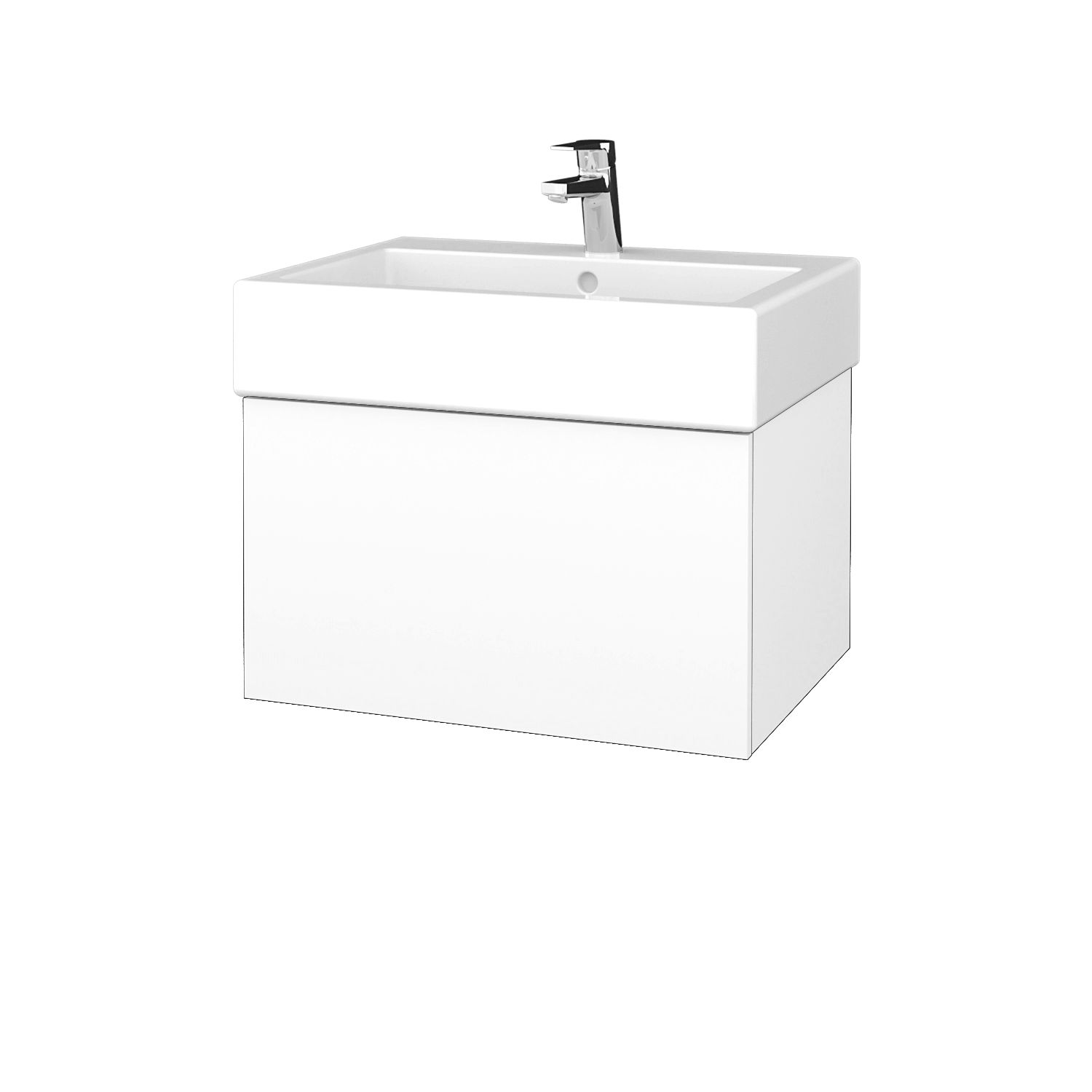 Dřevojas Koupelnová skříňka VARIANTE SZZ 70 pro umyvadlo Duravit Vero - M01 Bílá mat / M01 Bílá mat - Dřevojas