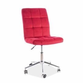 Židle kancelářská Q020 VELVET Bordová BLUVEL59