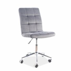 Židle kancelářská Q020 VELVET šedý BLUVEL14