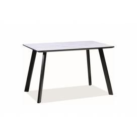 Stůl SAMUEL mramorový efekt/černý MAT Konstrukce 120X80